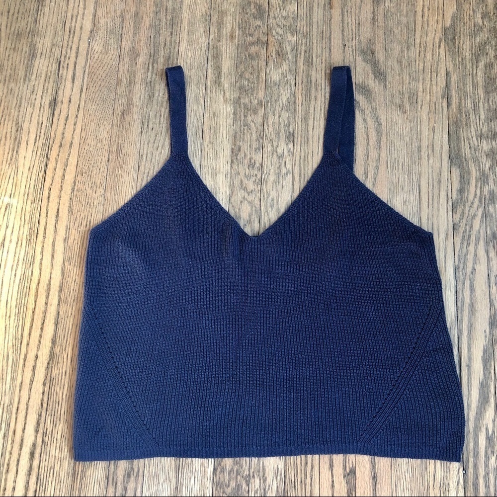 🔥5/$35🔥 Navy Blue Knit Cropped Tank Top | M​